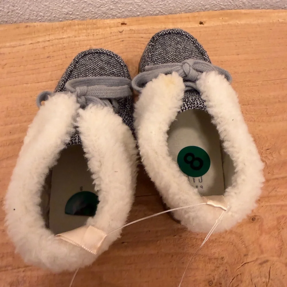 GAP Kids Gray Moccasins with Cream Lining